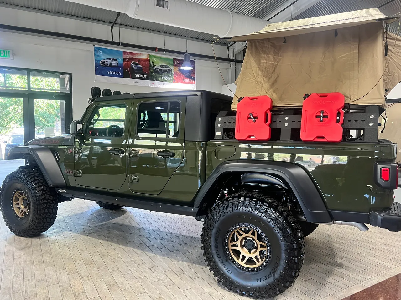 Green Jeep Gladiator exterior detail
