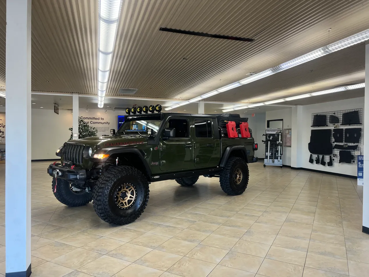 Jeep Gladiator in showroom after detail